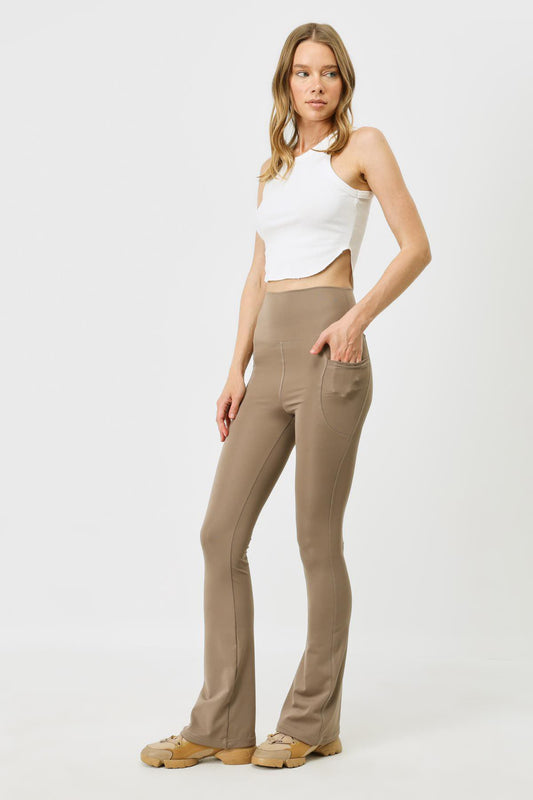 Hochtaillierte Taschen-Lang-Sportleggings