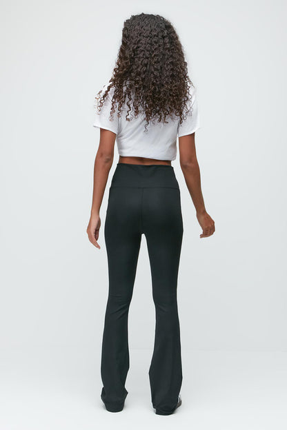 Hochtaillierte Spanische Flare Lange Sportleggings