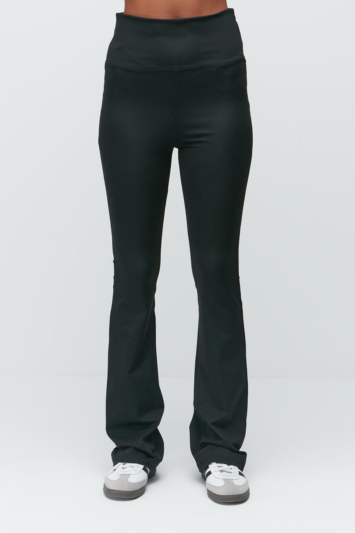 Hochtaillierte Spanische Flare Lange Sportleggings