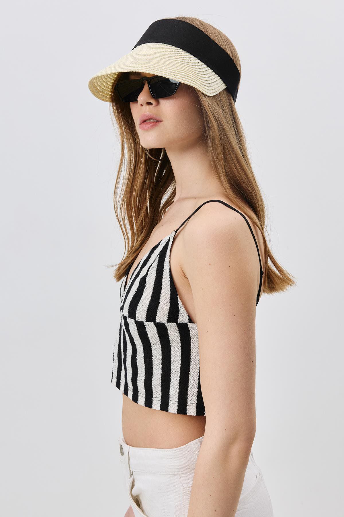 Mesh Strandhut mit Klettvisier