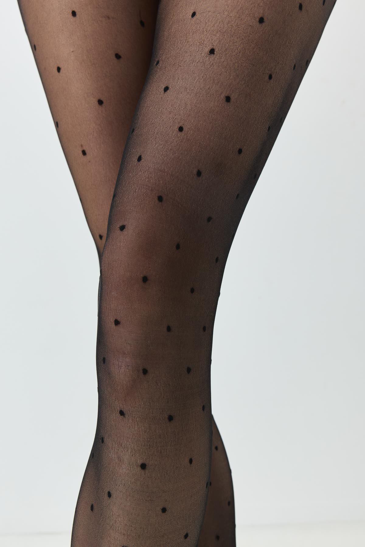 Schlanke Übergröße Polka Dot 20D 2er-Pack Strumpfhosen