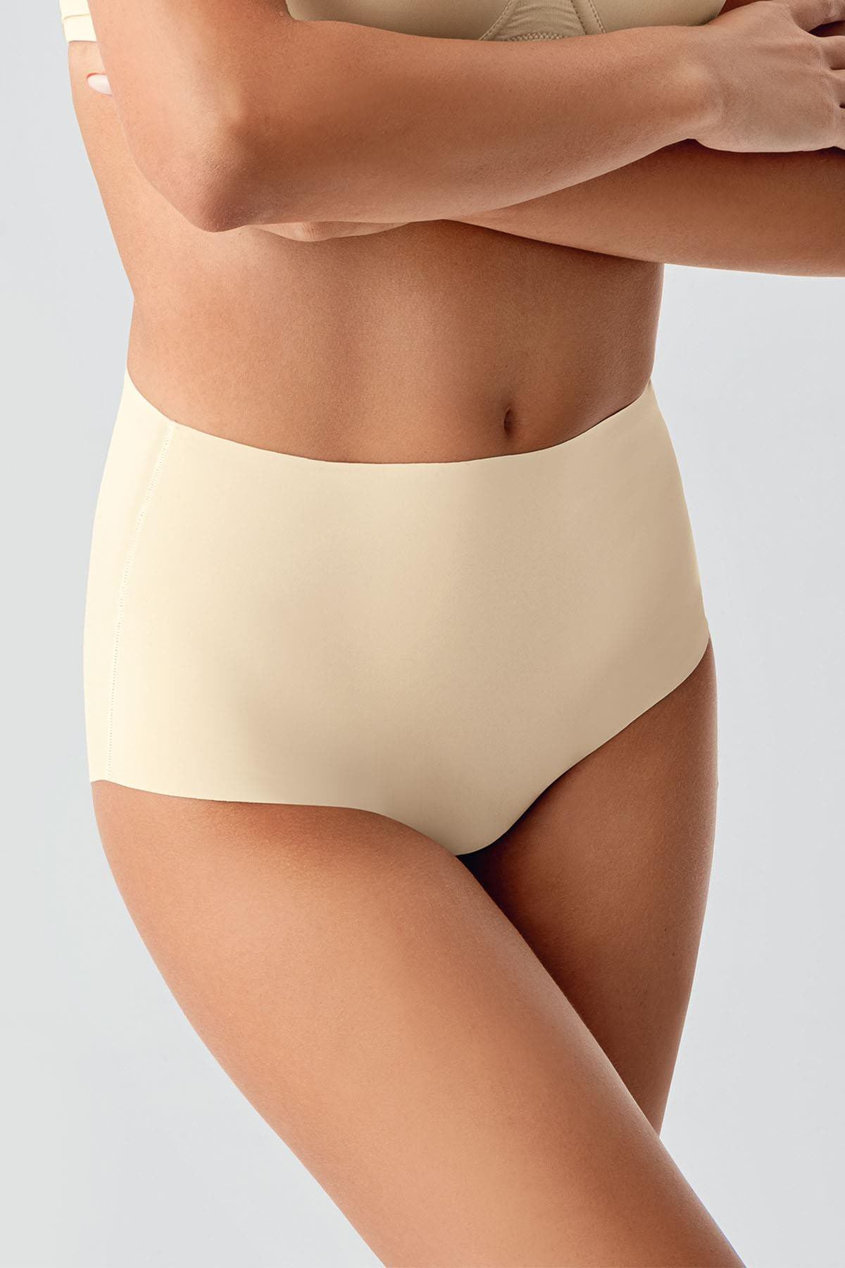 Übergröße Rutschfeste Hohe Taille Laser-Slips