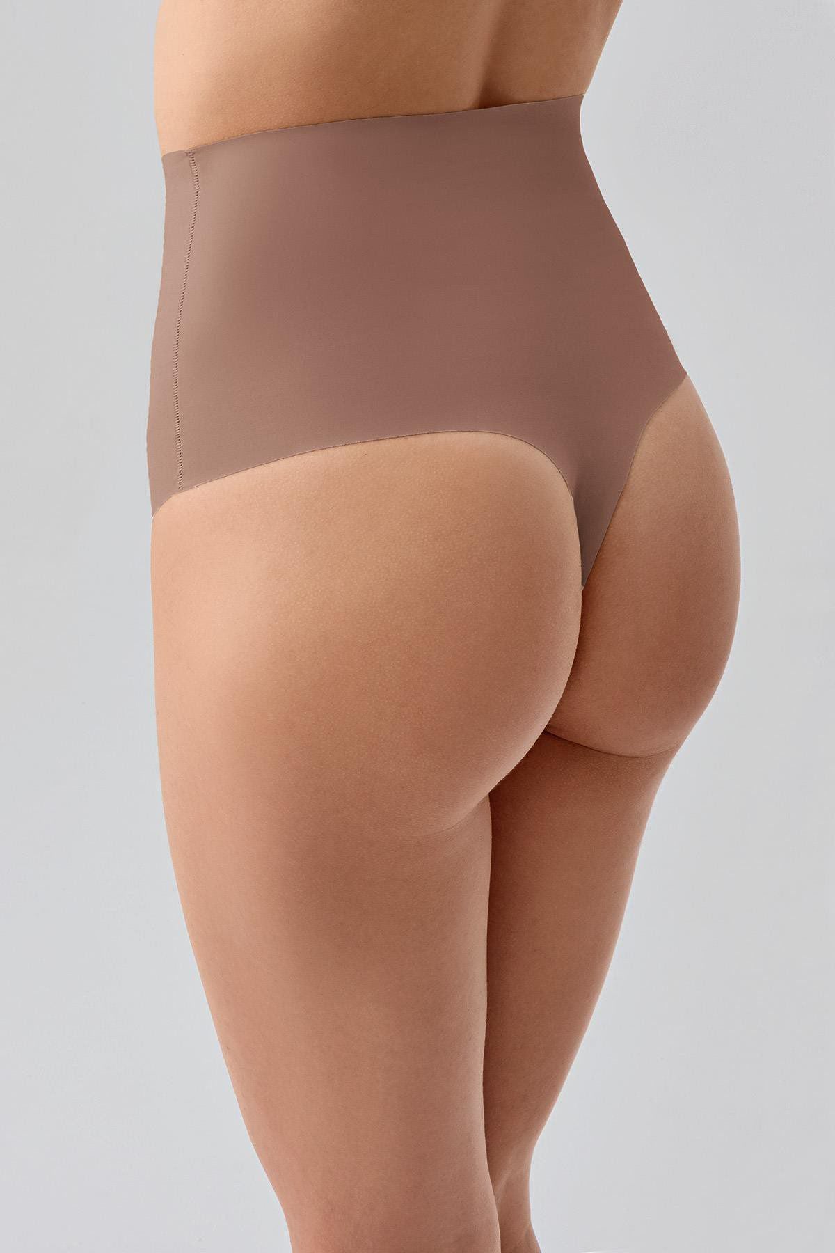 Hohe Taille Nahtloser Laser-Cut Tanga