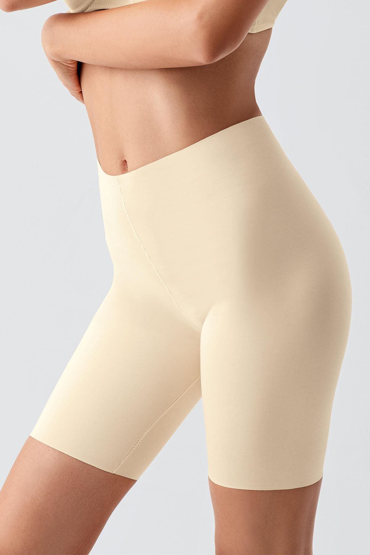 Nahtlose Hohe Taille Laser Cut Shapewear Shorts