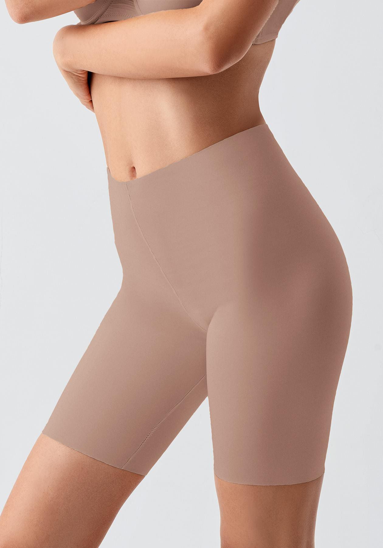 Nahtlose Hohe Taille Laser Cut Shapewear Shorts