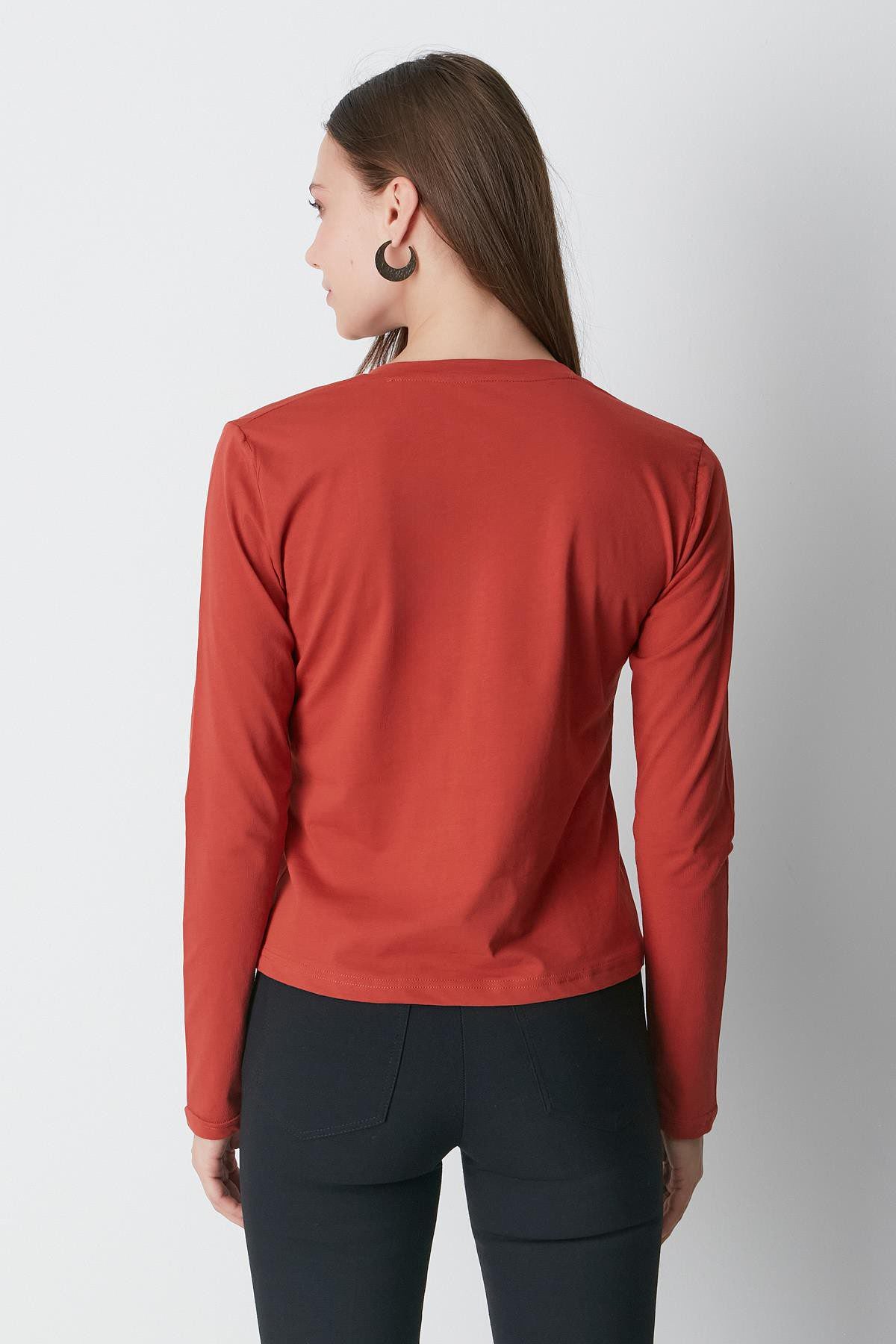 V-Ausschnitt Langarm 2er-Pack Basic T-Shirt