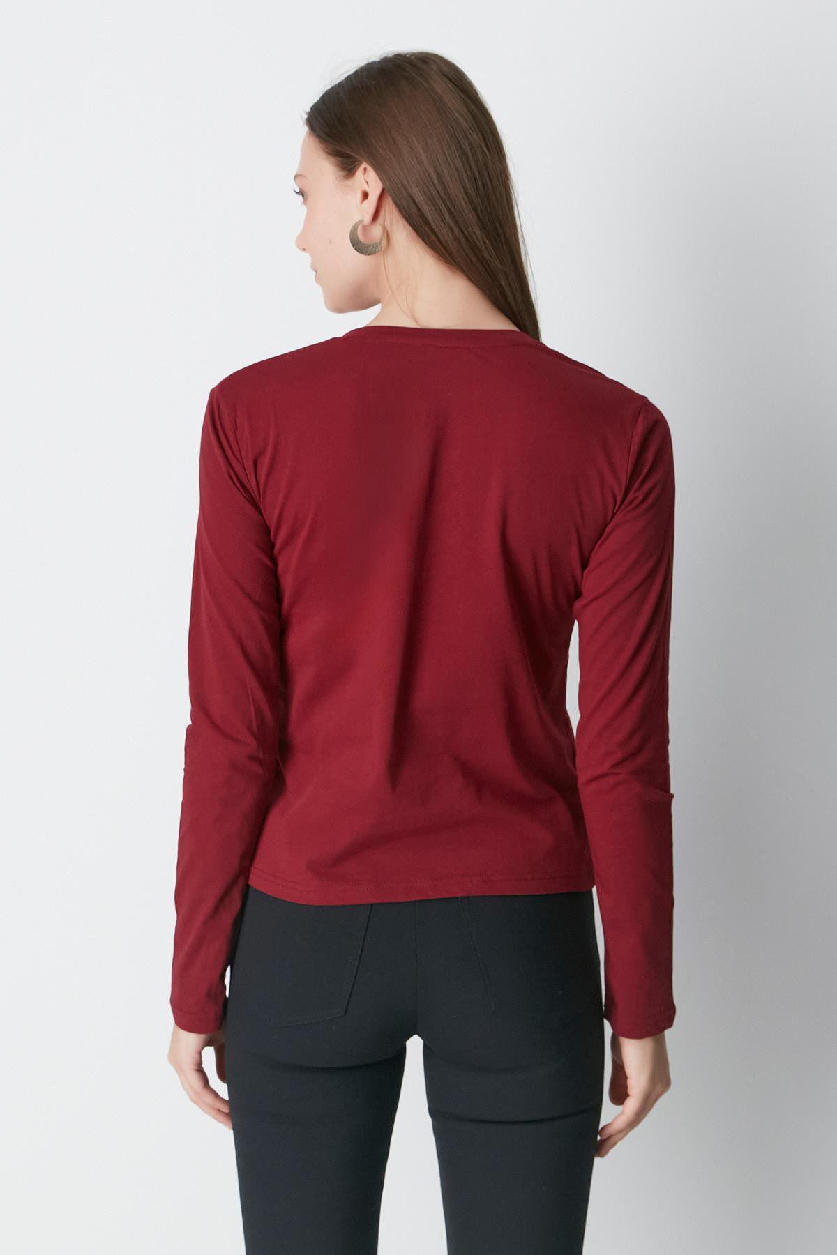 V-Ausschnitt Langarm 2er-Pack Basic T-Shirt