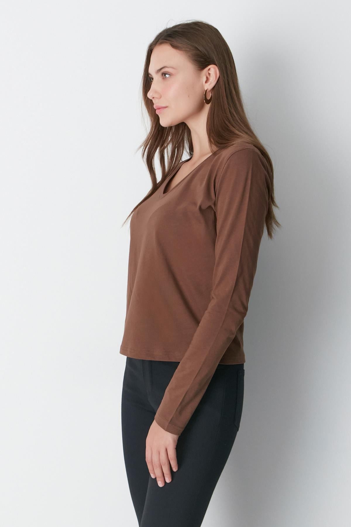 V-Ausschnitt Langarm 2er-Pack Basic T-Shirt