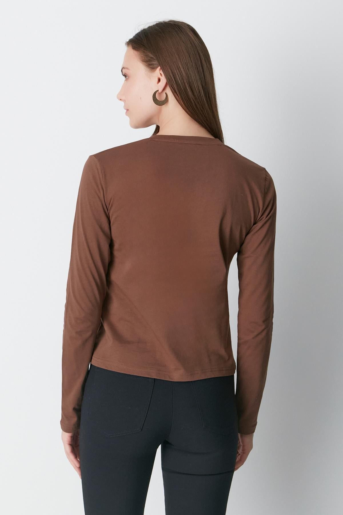 V-Ausschnitt Langarm 2er-Pack Basic T-Shirt