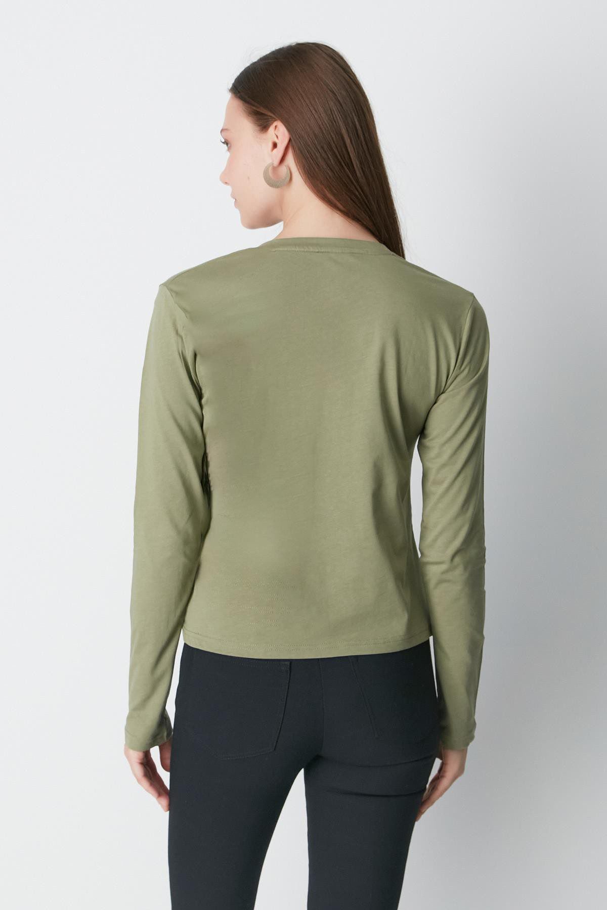V-Ausschnitt Langarm 2er-Pack Basic T-Shirt
