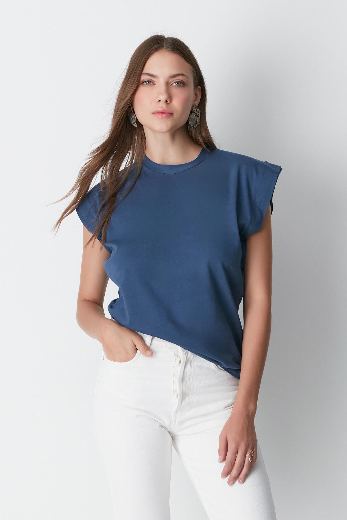 Kurzarm Basic T-Shirt mit Fahrradausschnitt - 2er Pack
