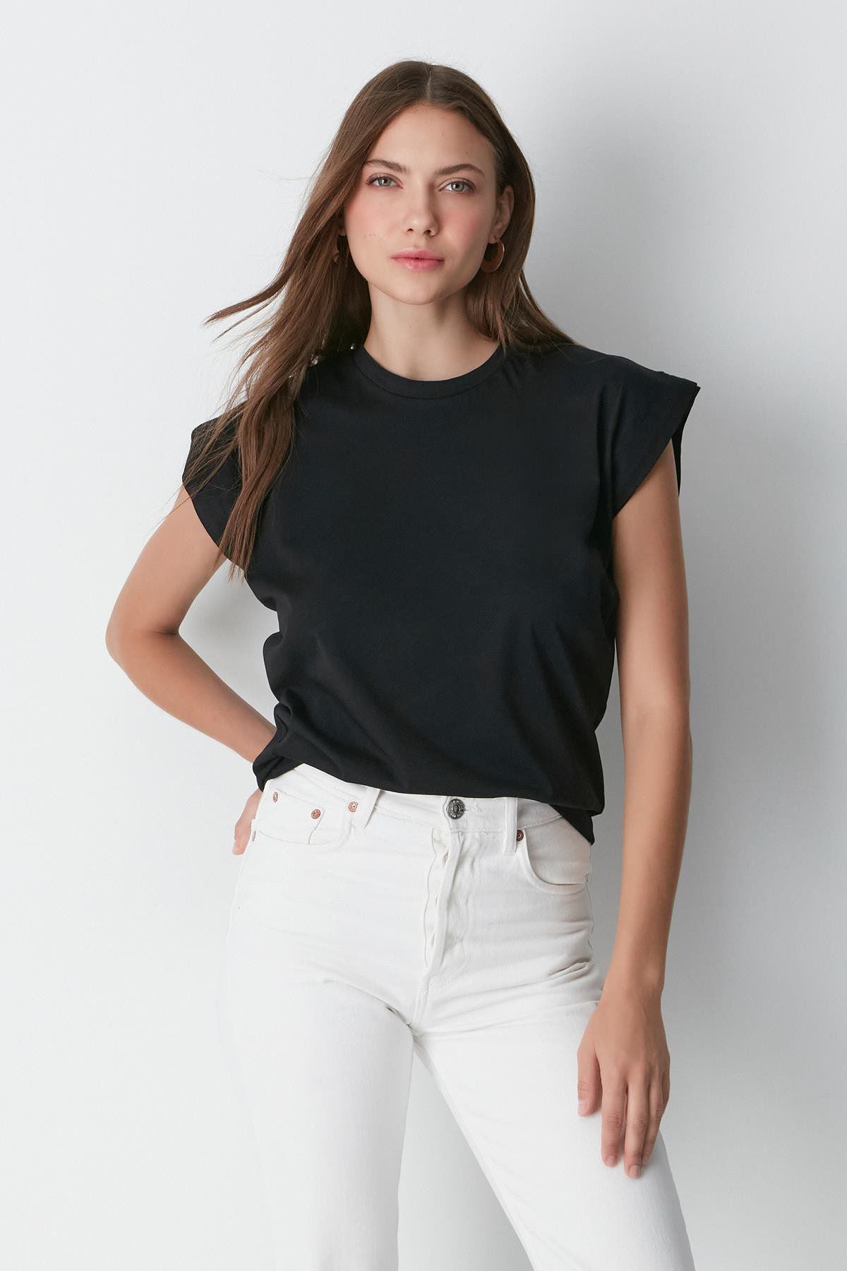 Kurzarm Basic T-Shirt mit Fahrradausschnitt - 2er Pack