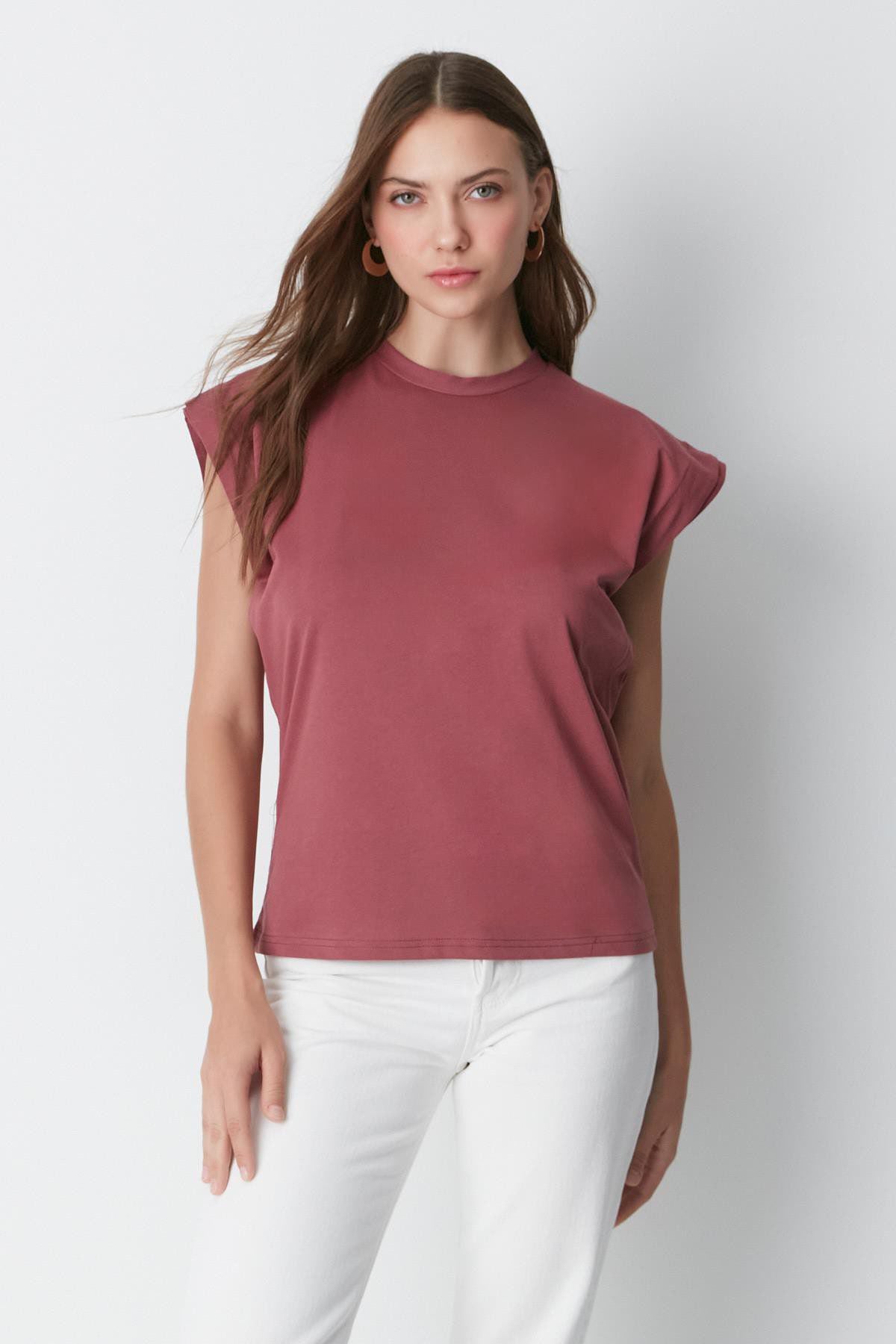 Kurzarm Basic T-Shirt mit Fahrradausschnitt - 2er Pack