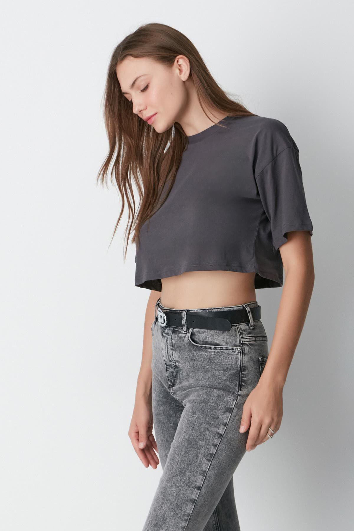 Fahrrad Hals 2-teiliges Crop Tee