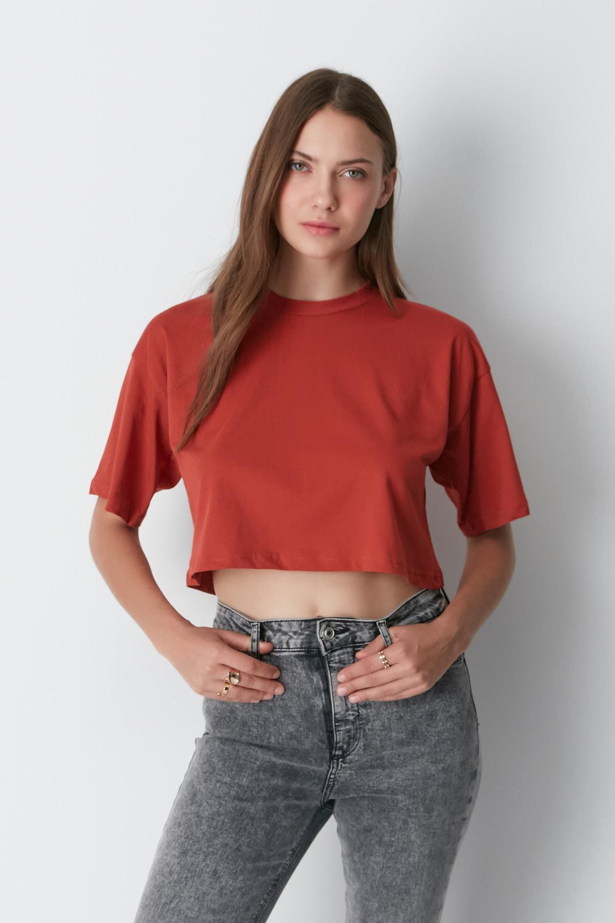 Fahrrad Hals 2-teiliges Crop Tee