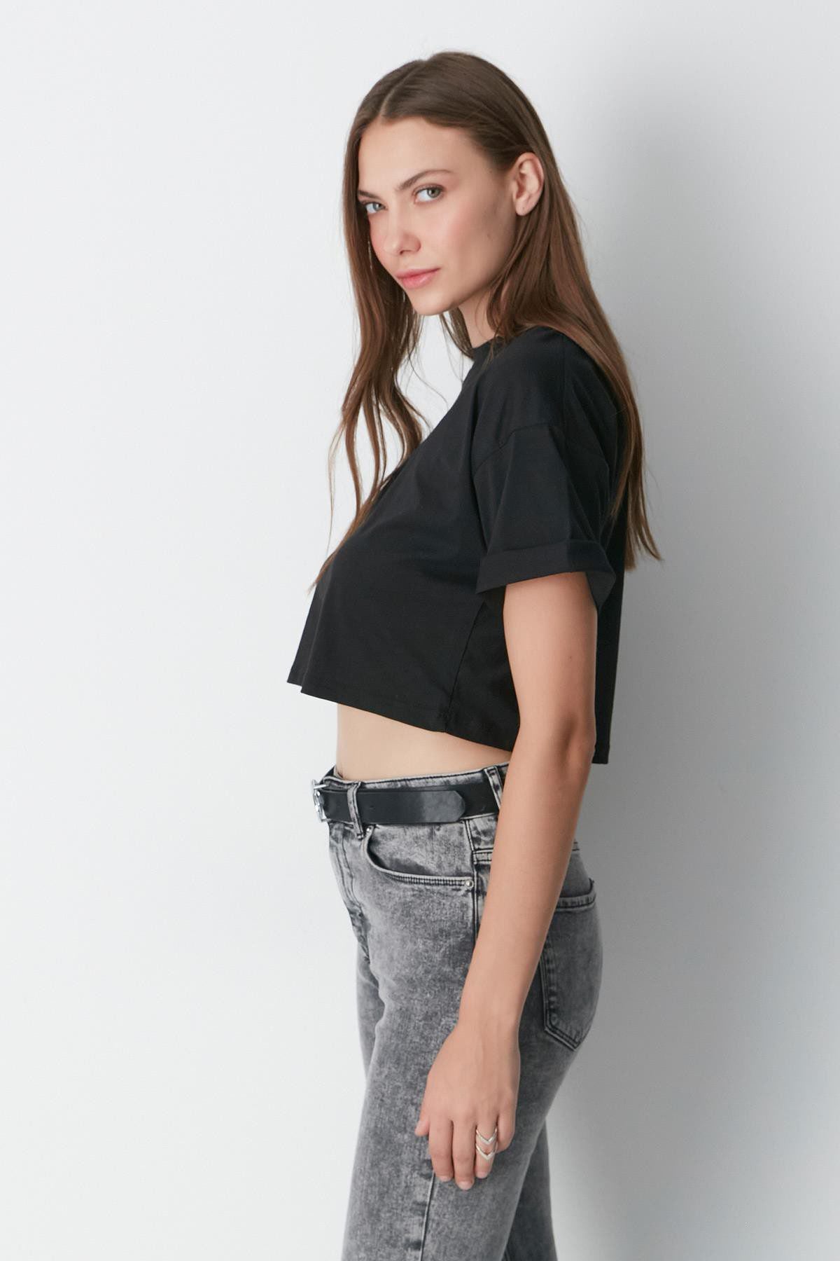 Fahrrad Hals 2-teiliges Crop Tee