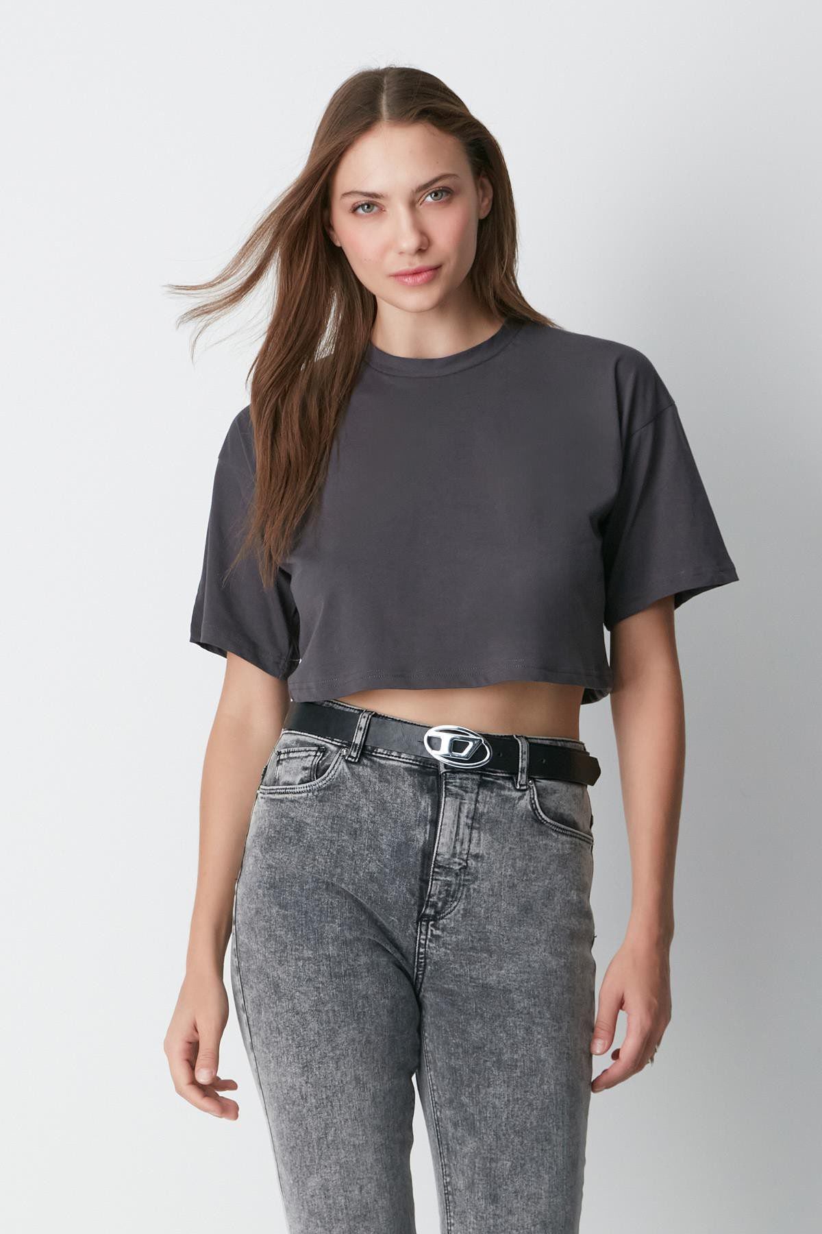 Fahrrad Hals 2-teiliges Crop Tee