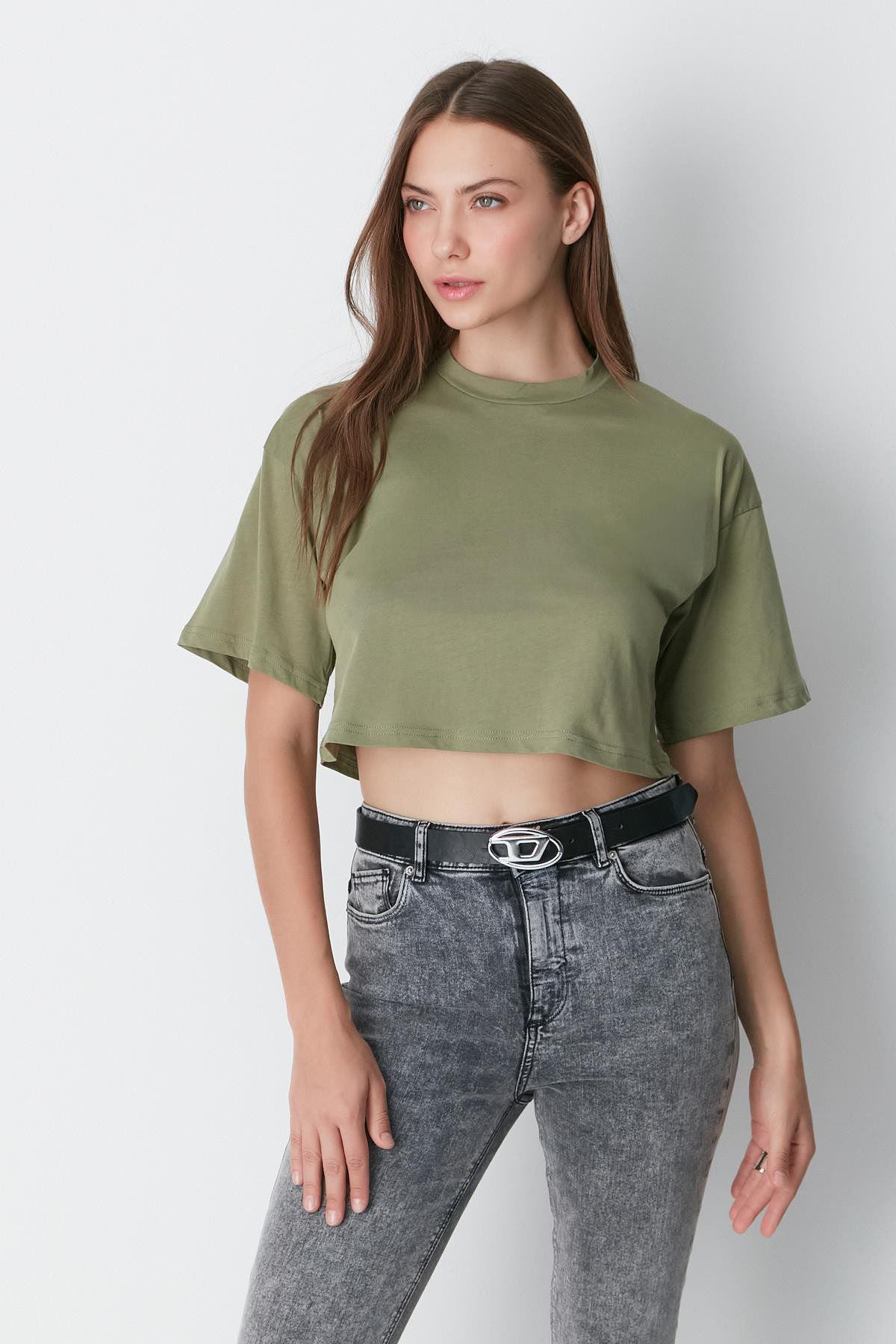 Fahrrad Hals 2-teiliges Crop Tee