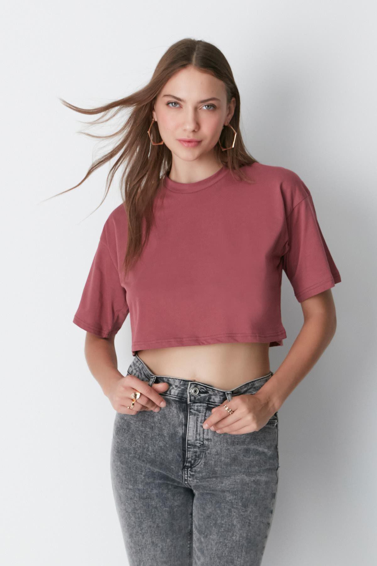 Fahrrad Hals 2-teiliges Crop Tee