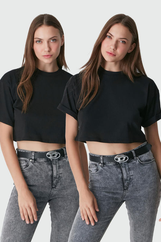 Fahrrad Hals 2-teiliges Crop Tee