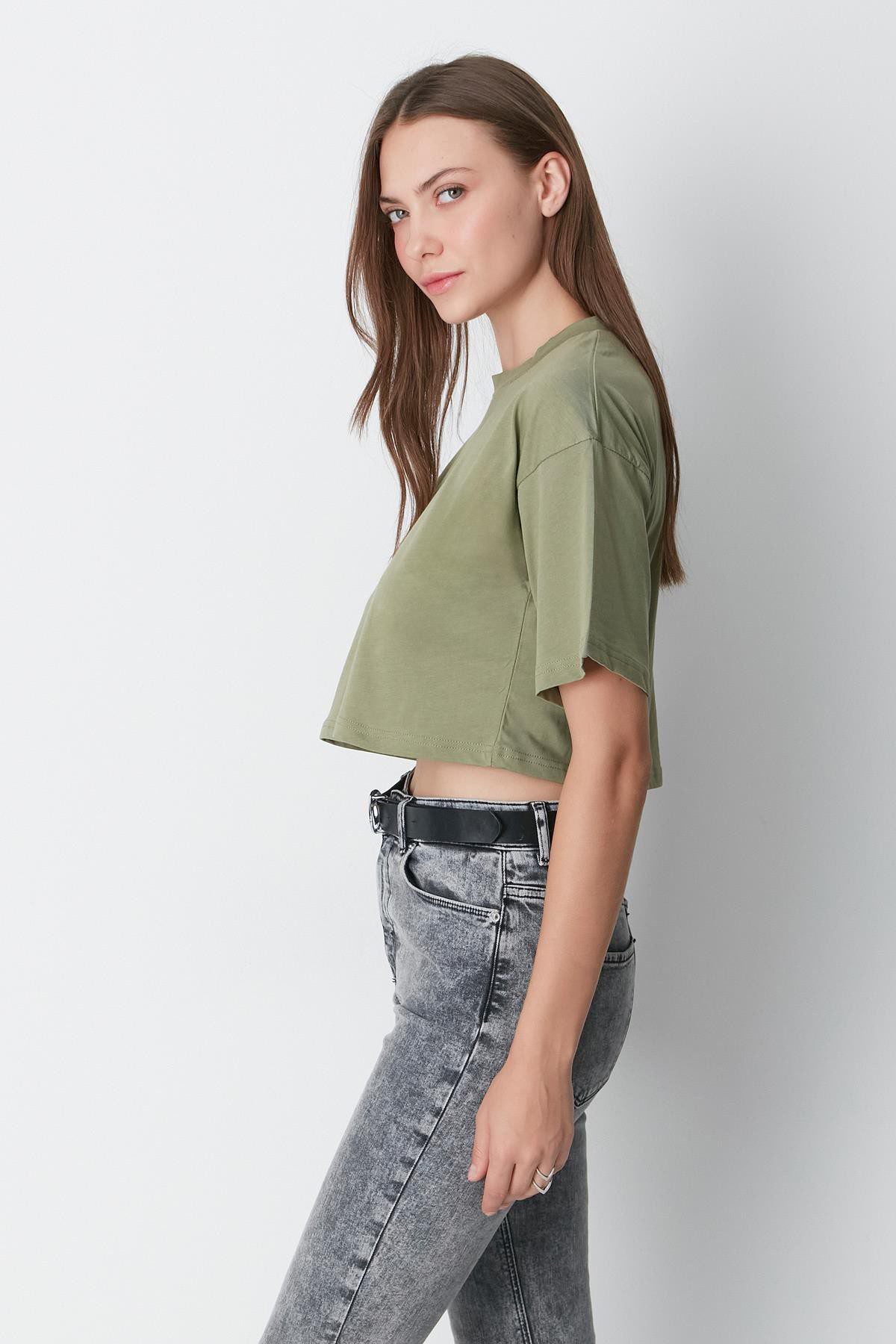 Fahrrad Hals 2-teiliges Crop Tee