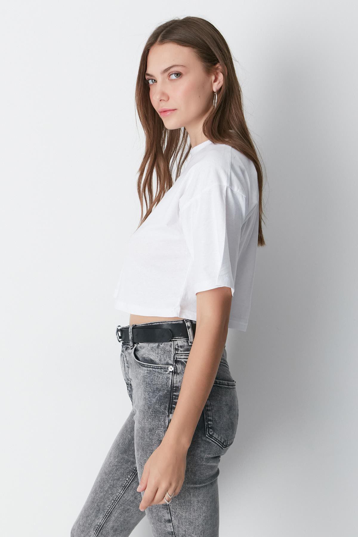 Fahrrad Hals 2-teiliges Crop Tee