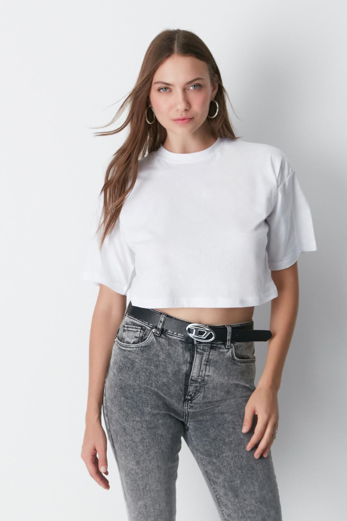 Fahrrad Hals 2-teiliges Crop Tee