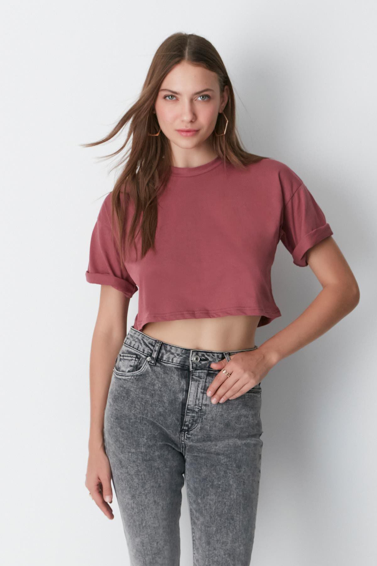 Fahrrad Hals 2-teiliges Crop Tee