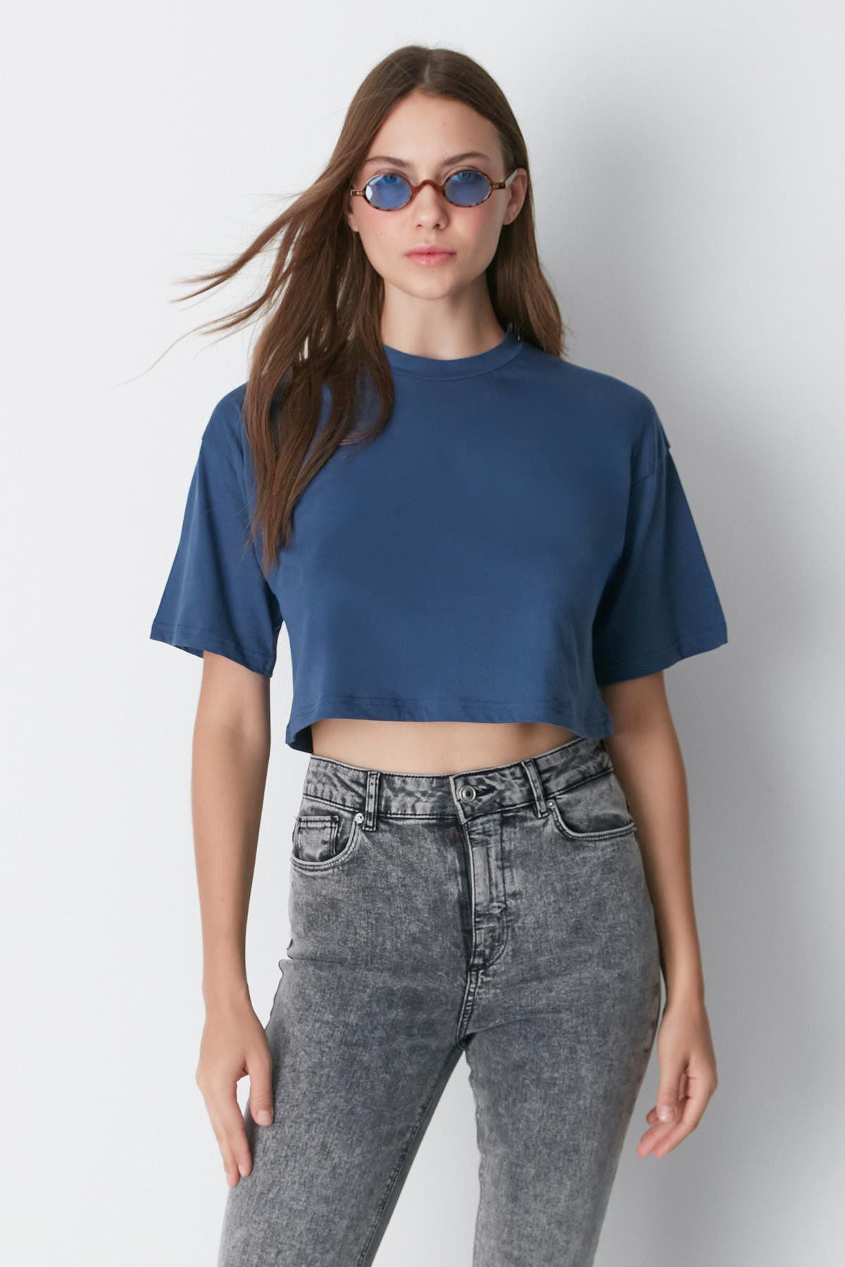 Fahrrad Hals 2-teiliges Crop Tee