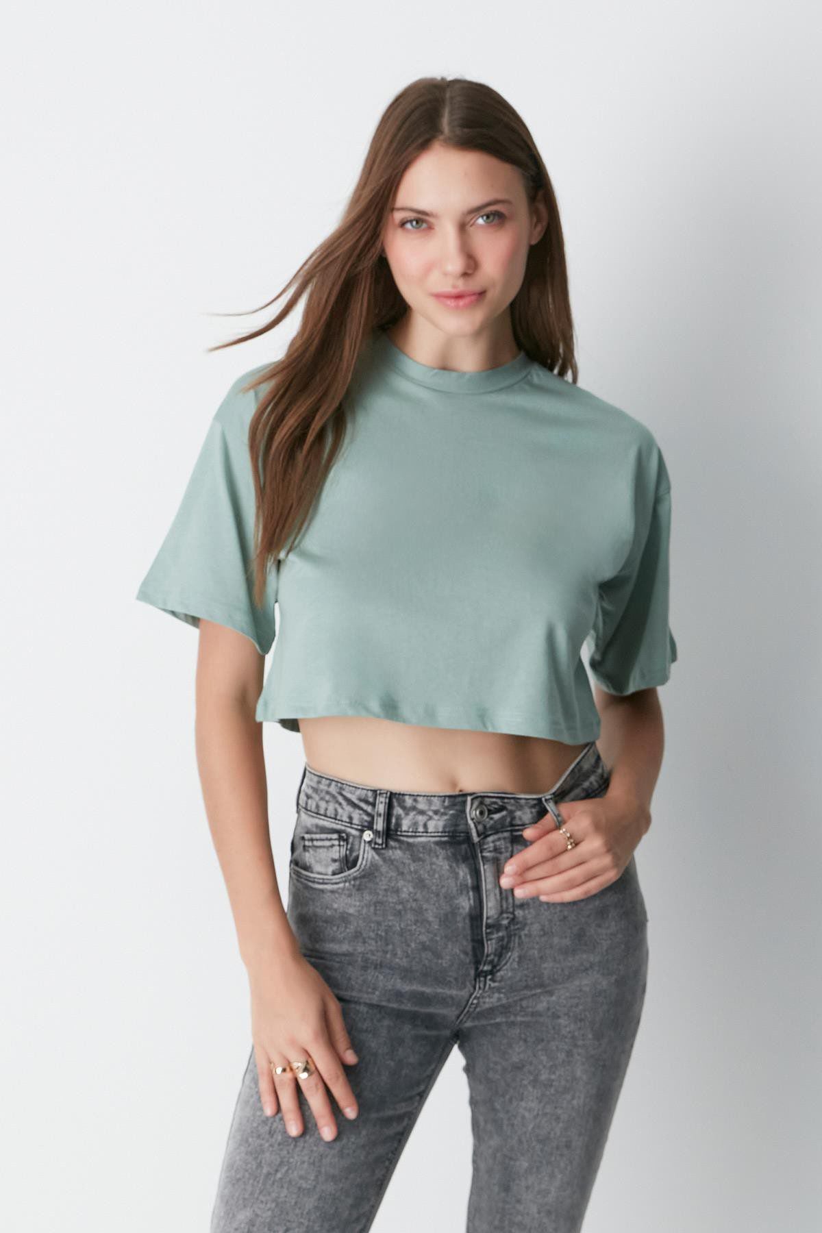 Fahrrad Hals 2-teiliges Crop Tee