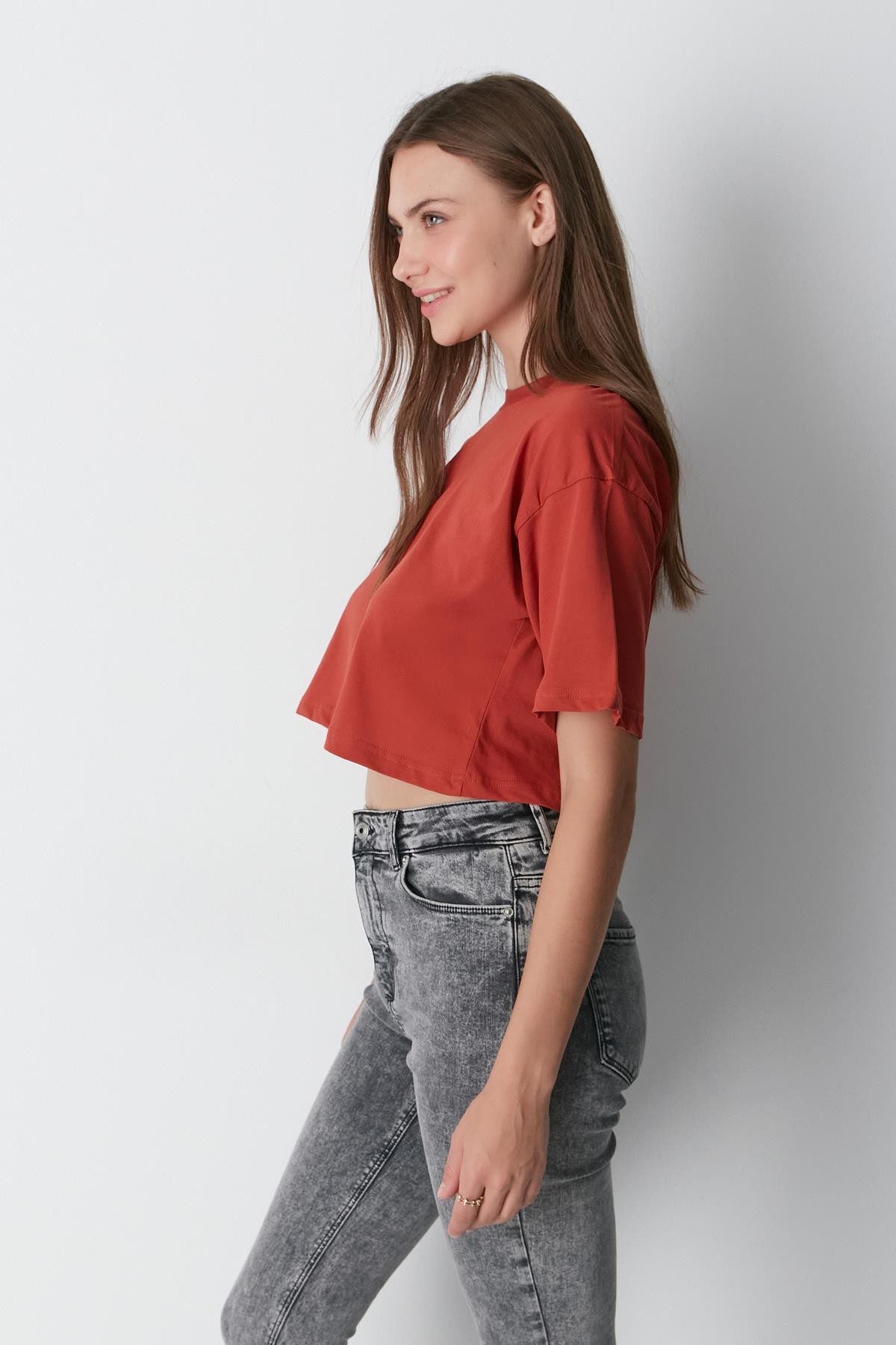 Fahrrad Hals 2-teiliges Crop Tee