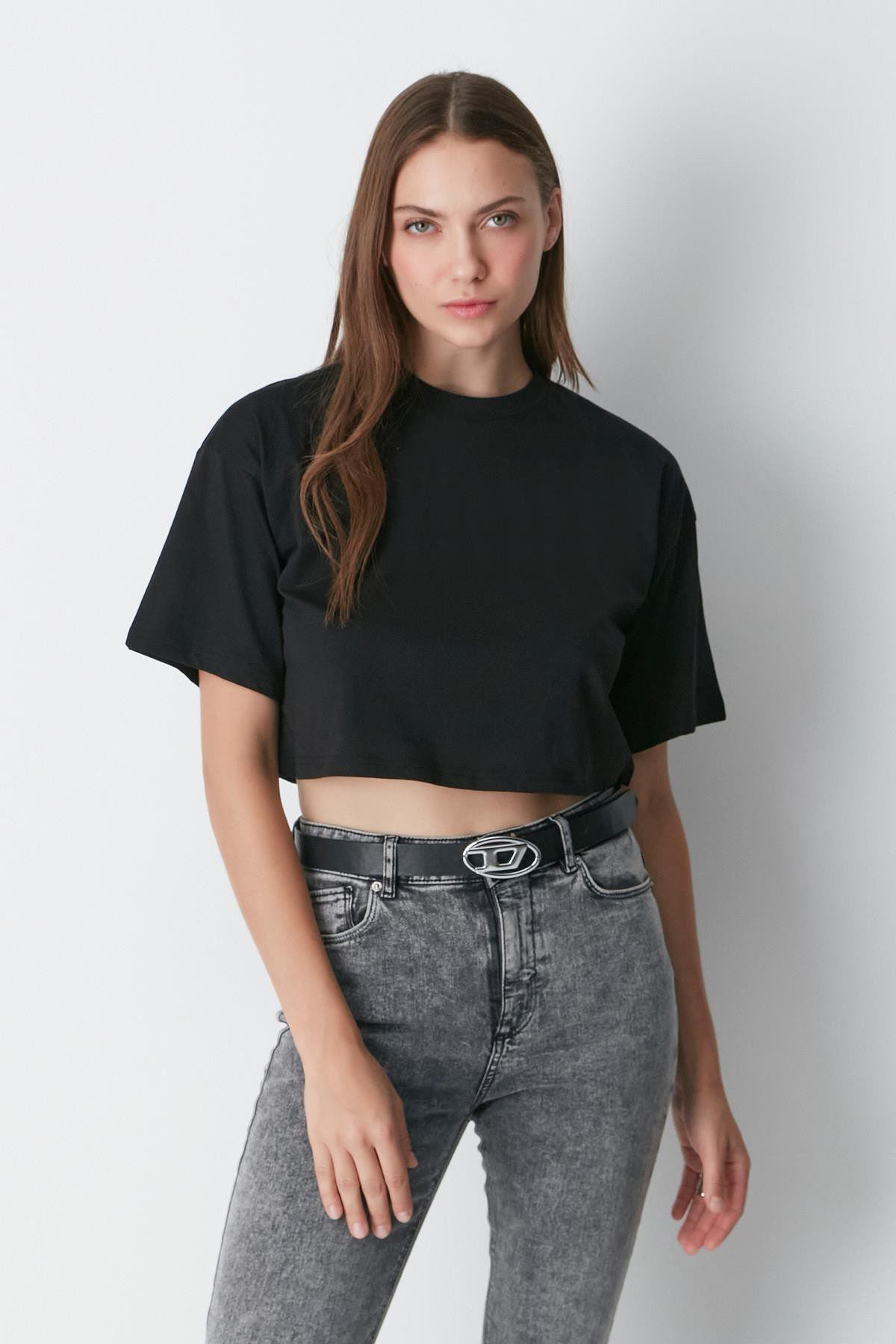 Fahrrad Hals 2-teiliges Crop Tee