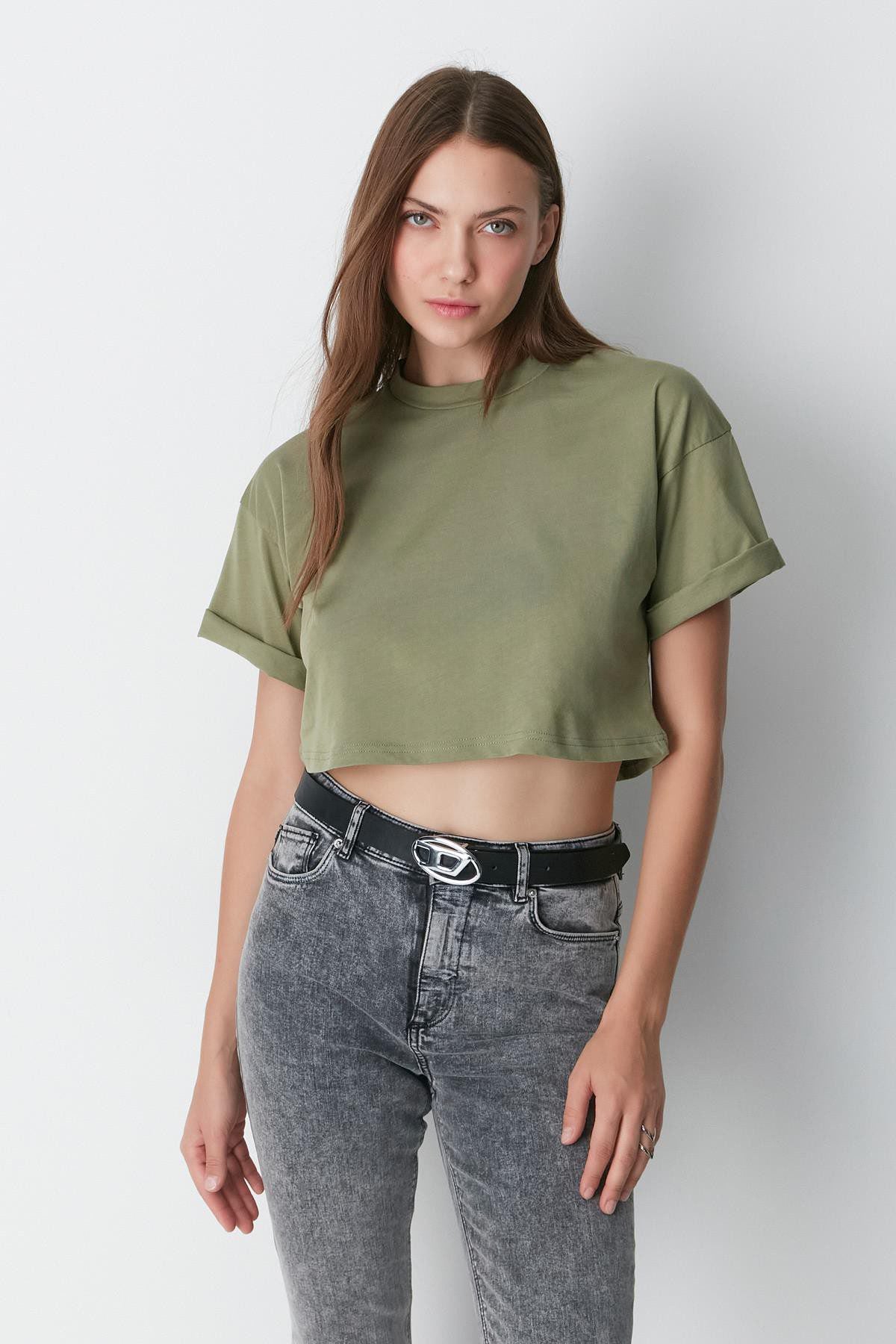 Fahrrad Hals 2-teiliges Crop Tee