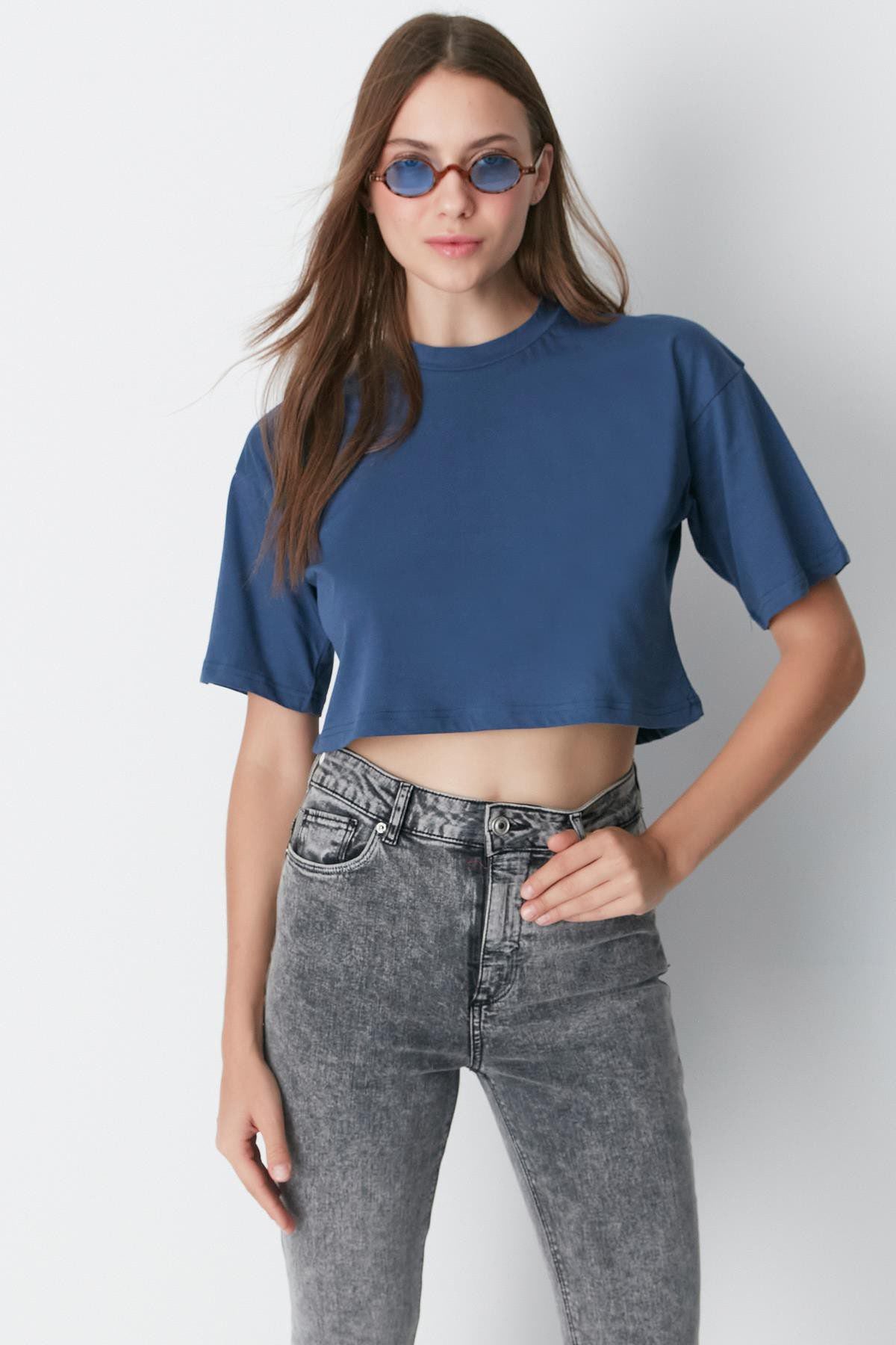 Fahrrad Hals 2-teiliges Crop Tee