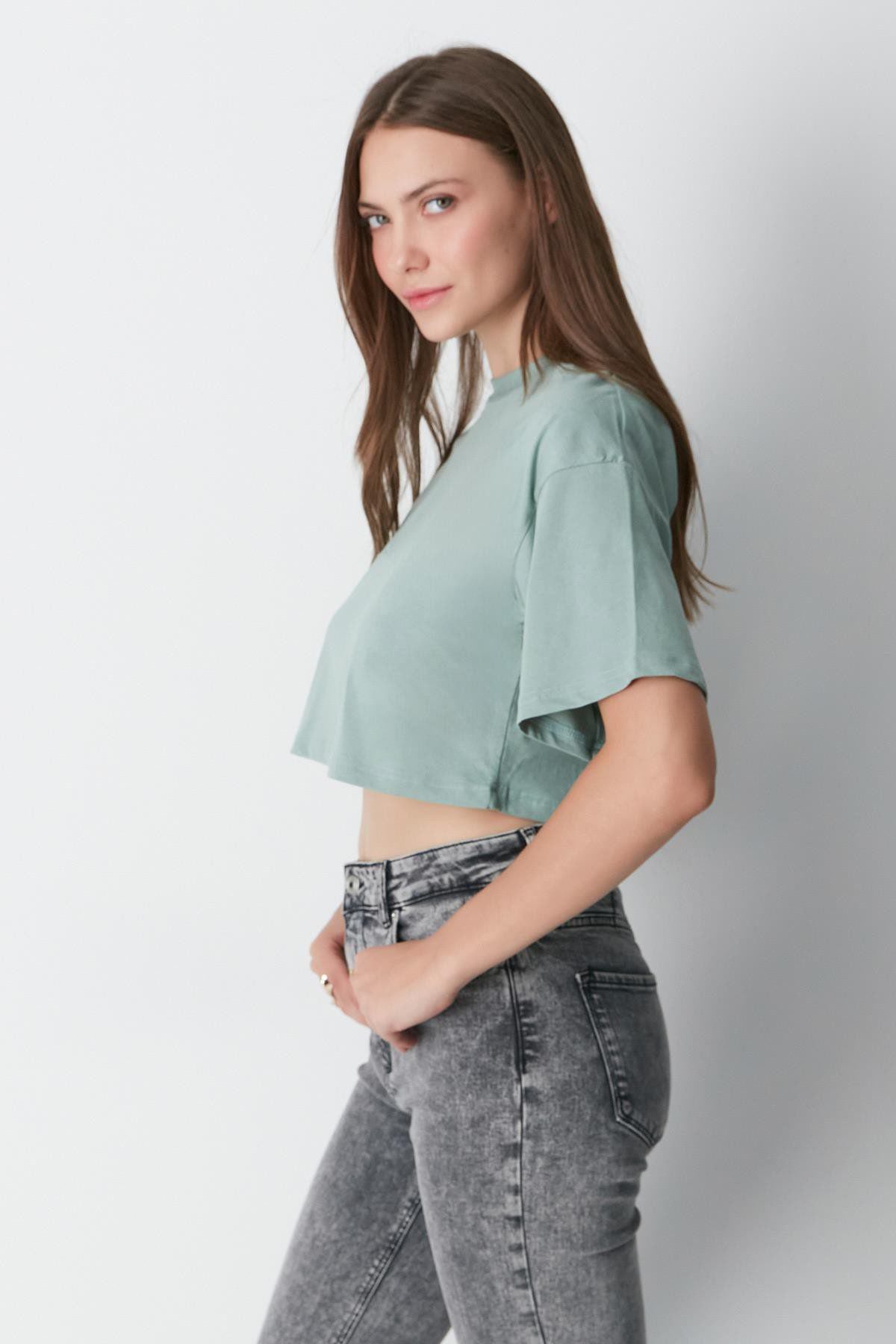 Fahrrad Hals 2-teiliges Crop Tee