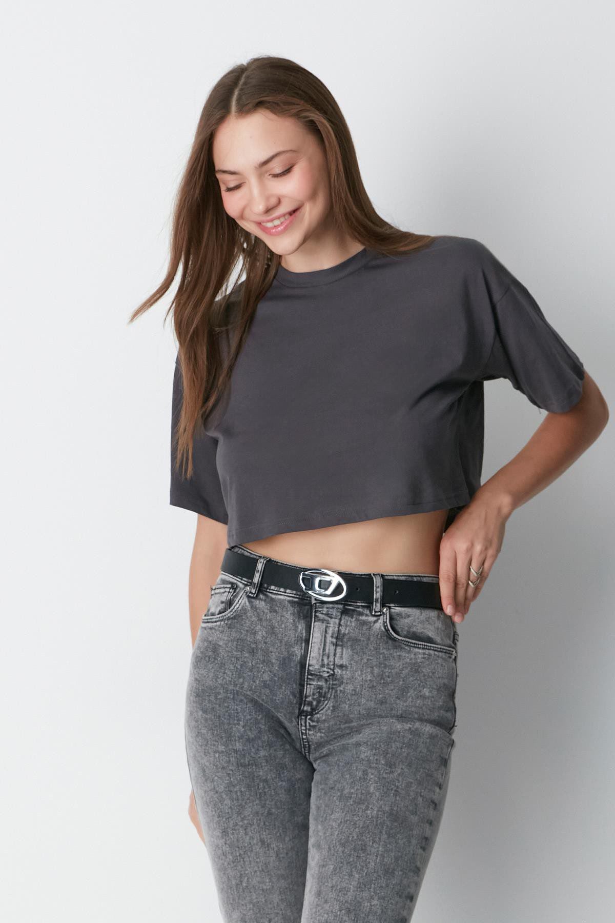 Fahrrad Hals 2-teiliges Crop Tee