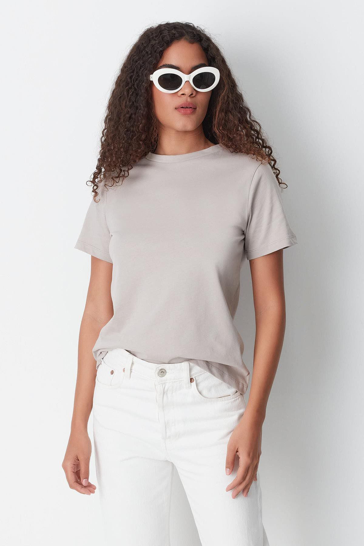 Kurzarm Basic T-Shirt mit Fahrradausschnitt - 2er Pack