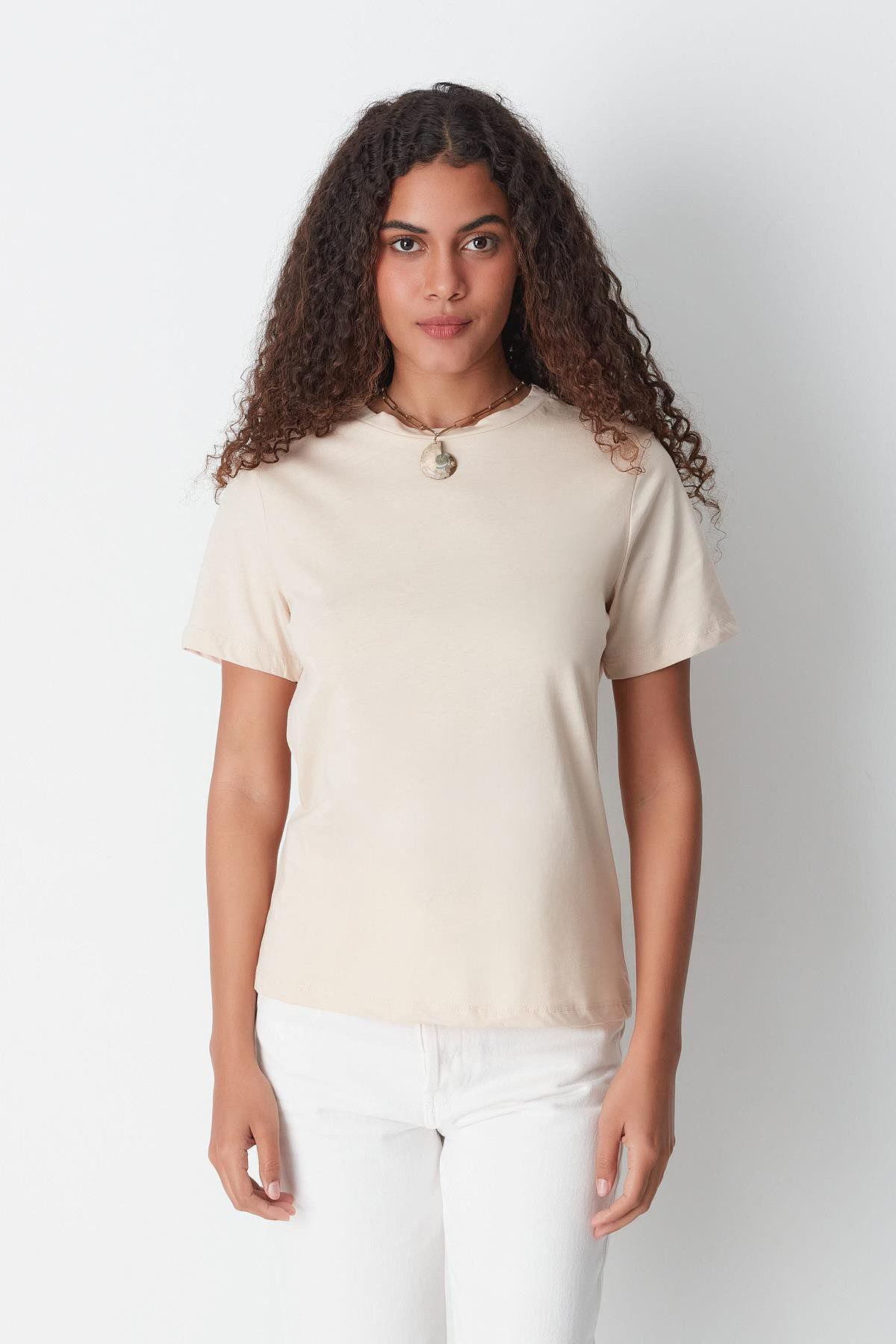 Kurzarm Basic T-Shirt mit Fahrradausschnitt - 2er Pack