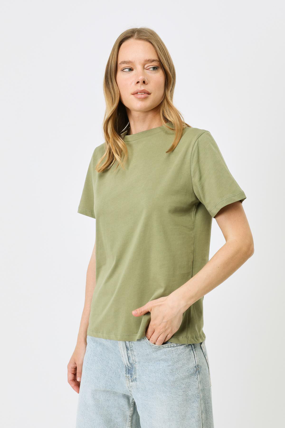 Kurzarm Basic T-Shirt mit Fahrradausschnitt - 2er Pack