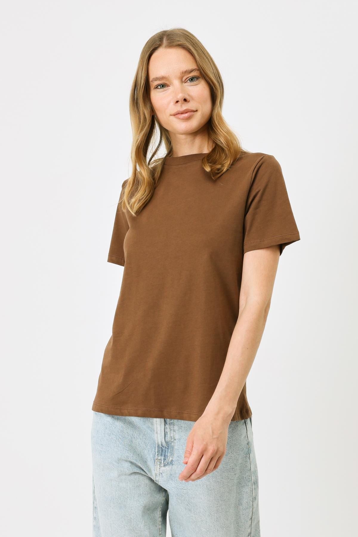 Kurzarm Basic T-Shirt mit Fahrradausschnitt - 2er Pack