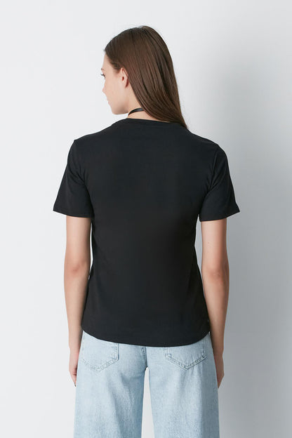 Kurzarm Basic T-Shirt mit Fahrradausschnitt - 2er Pack