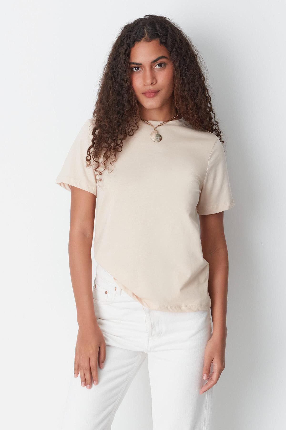 Kurzarm Basic T-Shirt mit Fahrradausschnitt - 2er Pack