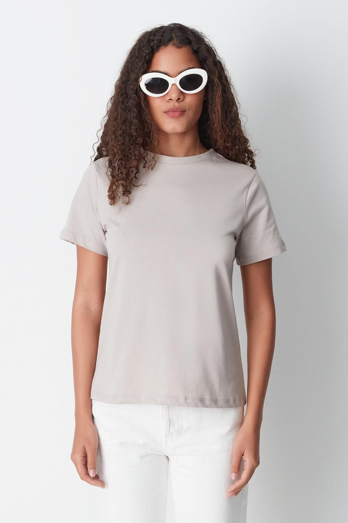 Kurzarm Basic T-Shirt mit Fahrradausschnitt - 2er Pack