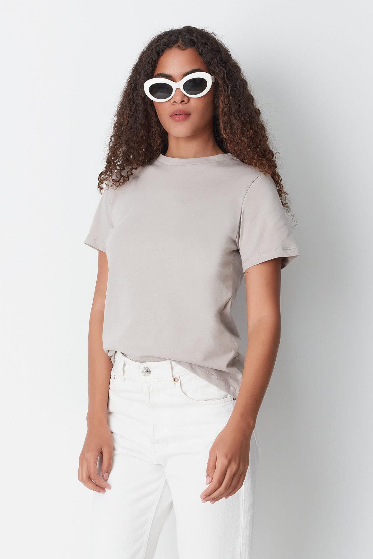 Kurzarm Basic T-Shirt mit Fahrradausschnitt - 2er Pack