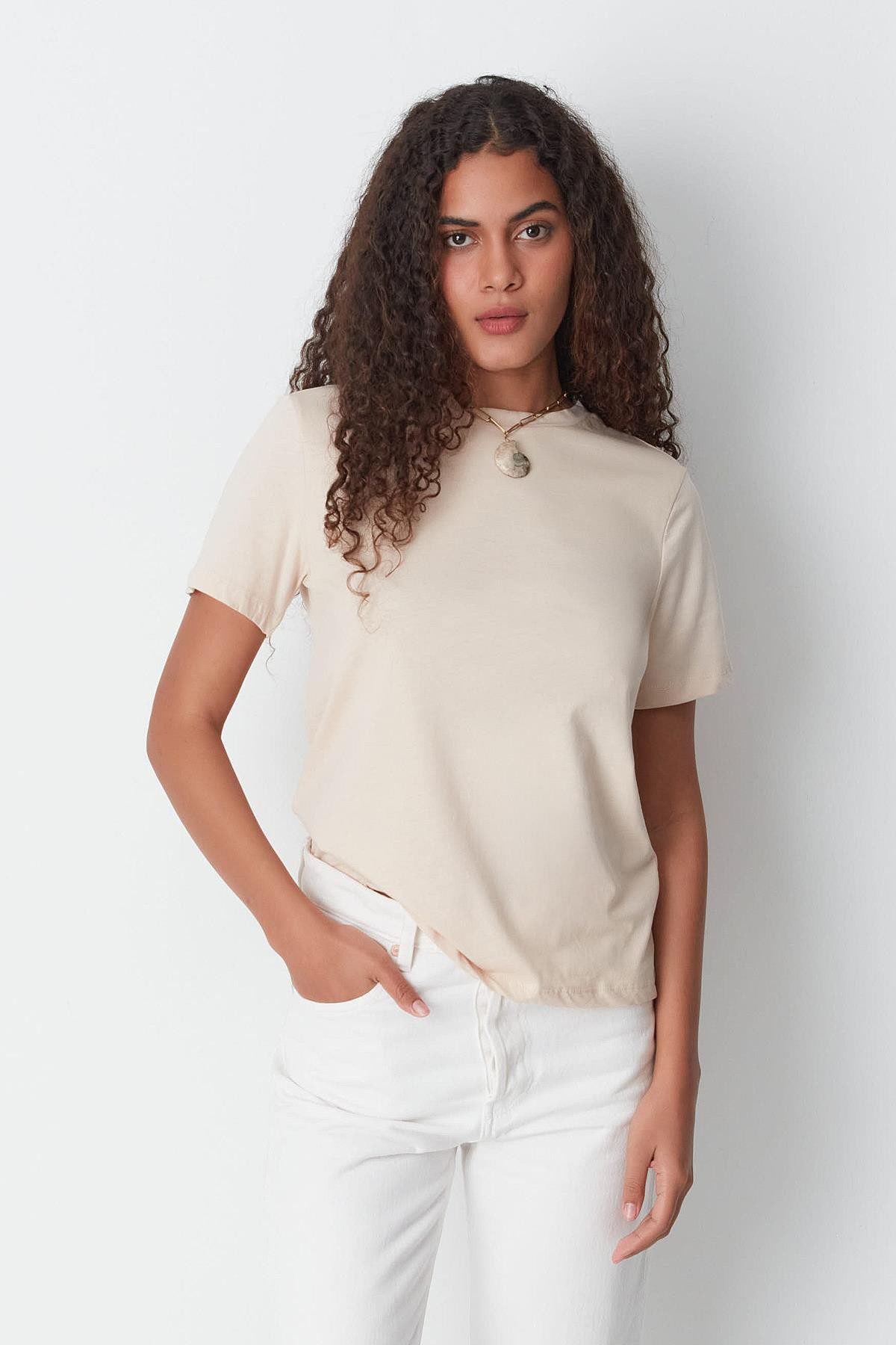 Kurzarm Basic T-Shirt mit Fahrradausschnitt - 2er Pack
