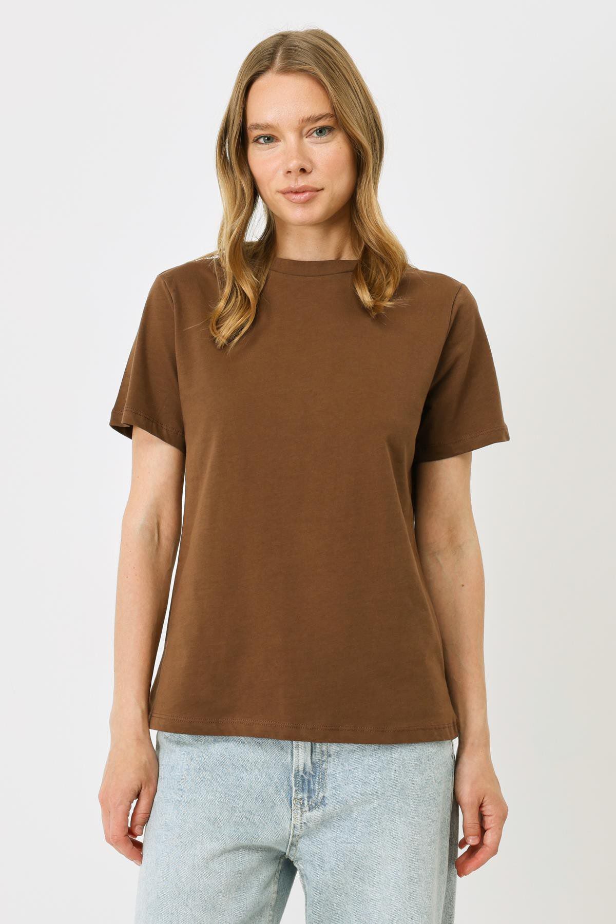 Kurzarm Basic T-Shirt mit Fahrradausschnitt - 2er Pack