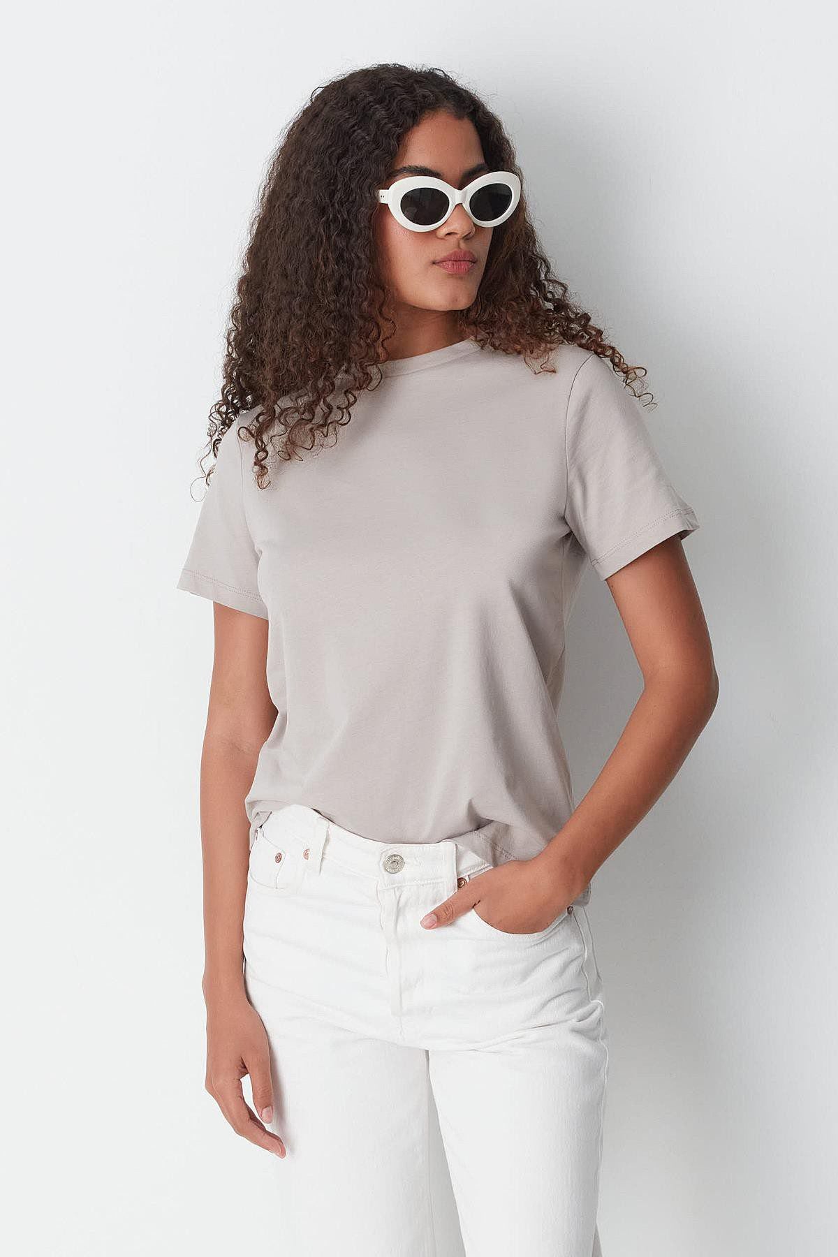 Kurzarm Basic T-Shirt mit Fahrradausschnitt - 2er Pack