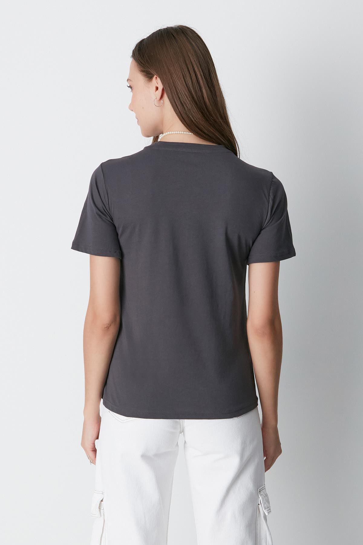 Kurzarm Basic T-Shirt mit Fahrradausschnitt - 2er Pack