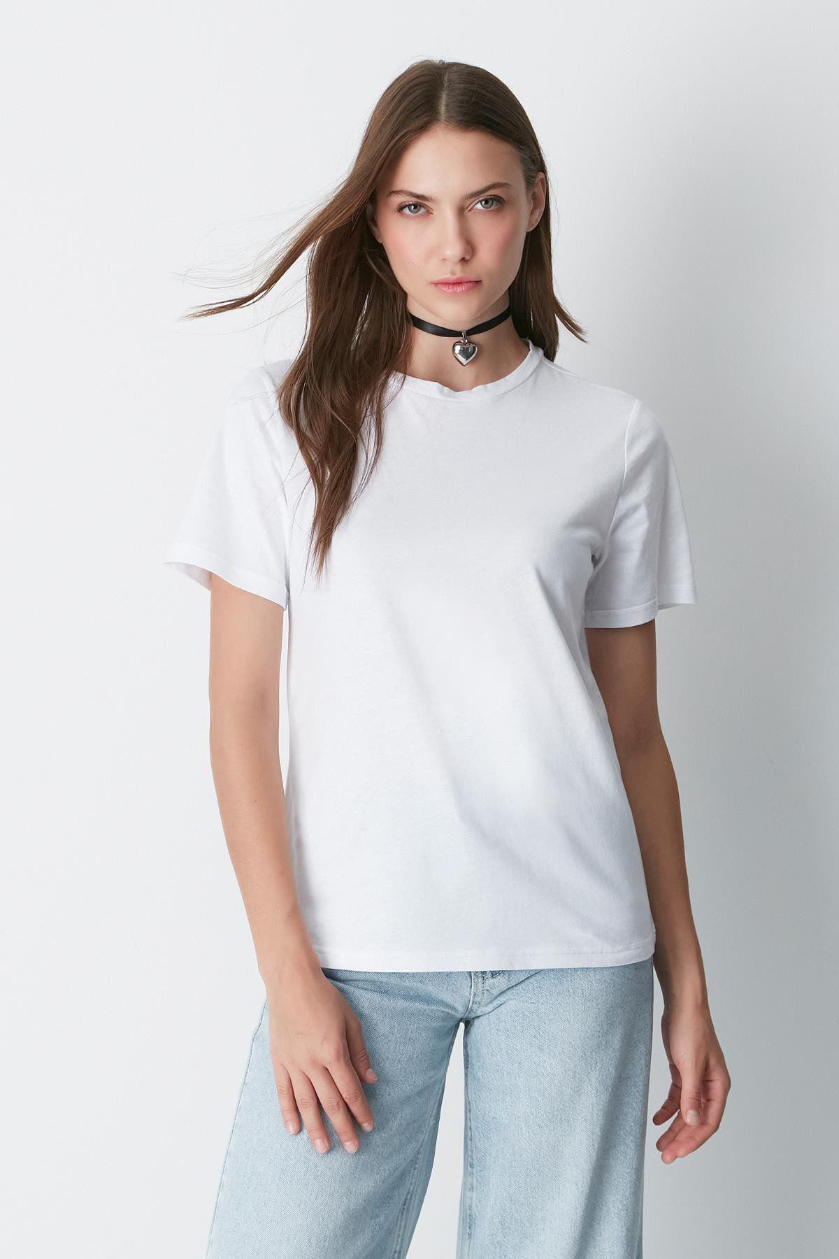 Kurzarm Basic T-Shirt mit Fahrradausschnitt - 2er Pack