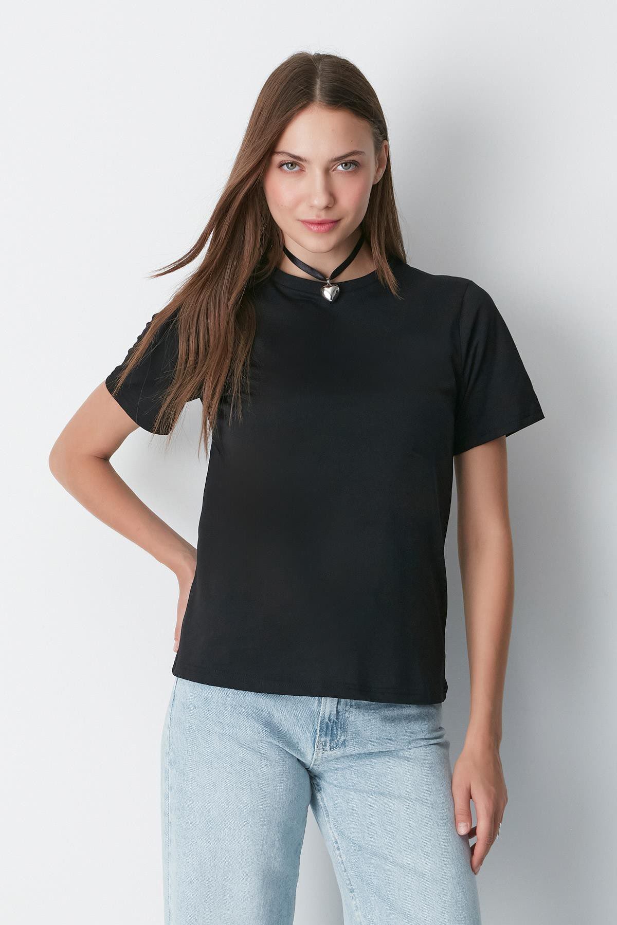 Kurzarm Basic T-Shirt mit Fahrradausschnitt - 2er Pack